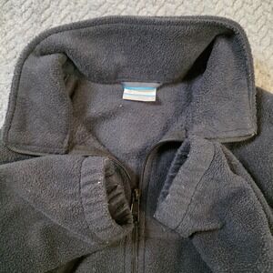 Columbia Men's Medium Black Full Zip Fleece Jacket Outdoor Hiking